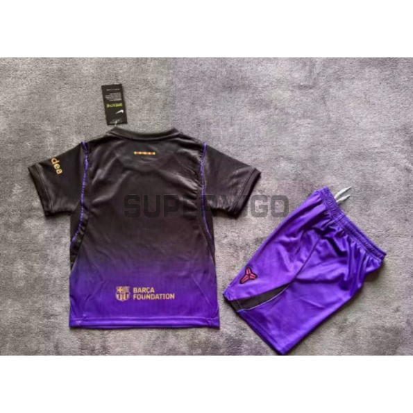 Camiseta Barcelona Segunda Equipación 2026/2027 Negro/Morado Niño Kit