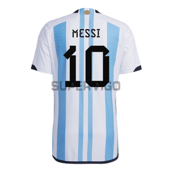 Camiseta Messi 10 Argentina Primera Equipación 2022 Mundial 3 Estrellas (EDICIÓN JUGADOR)