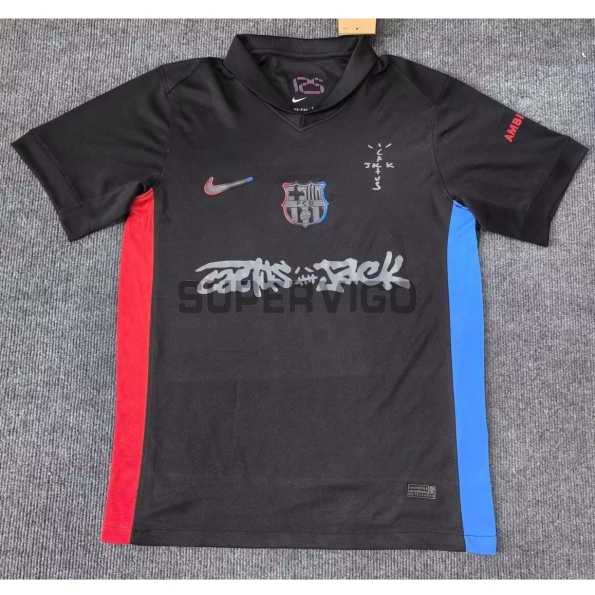 Camiseta Barcelona x Travis Scott Segunda Equipación 2024/2025 Negro