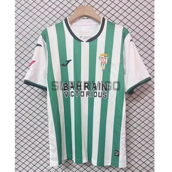 Camiseta Córdoba CF Primera Equipación 2025/2026 Verde/Blanco con Parche La Liga