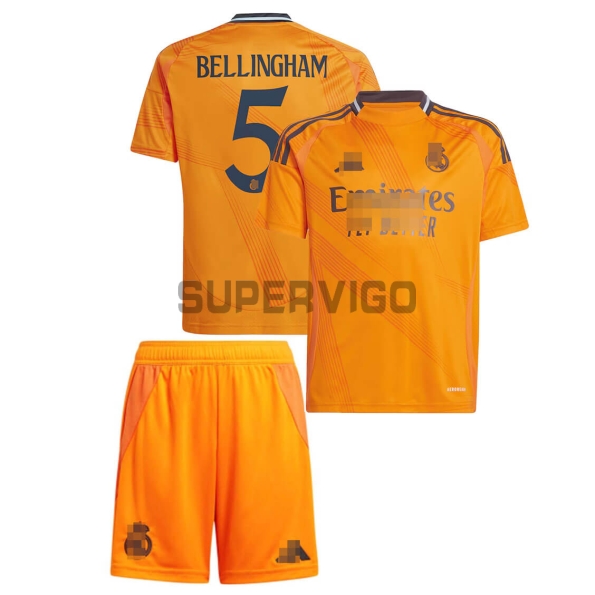 Camiseta Bellingham 5 Real Madrid Segunda Equipación 2024/2025 Niño Kit