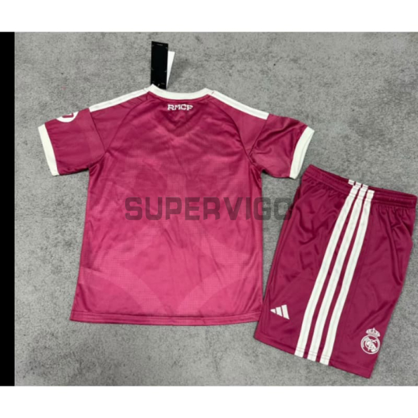 Camiseta Real Madrid 2026/2027 Rojo Niño Kit con Parche HP