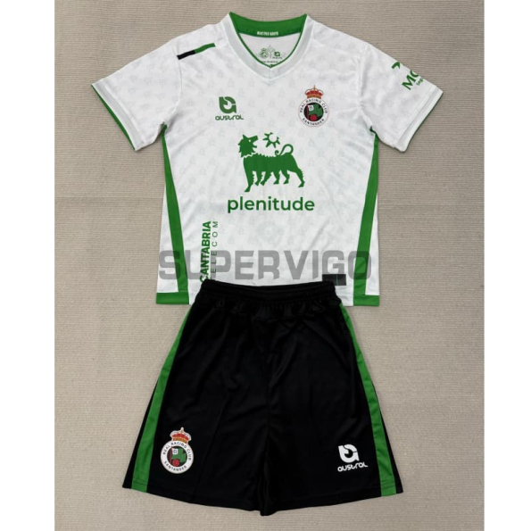 Camiseta Racing de Santander Primera Equipación 2025/2026 Blanco Niño Kit