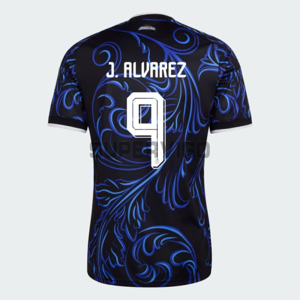 Camiseta J.Álvarez 9 Argentina Segunda Equipación Mundial 2026 Azul con FIFA2022