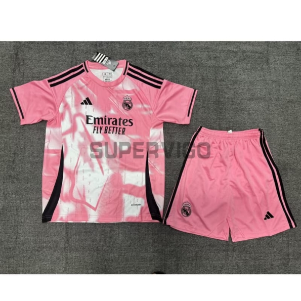 Camiseta Real Madrid 2025/2026 Especial Edición Rosa Niño Kit