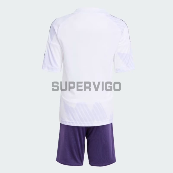 Camiseta Manchester United Segunda Equipación 2025/2026 Blanco Niño Kit