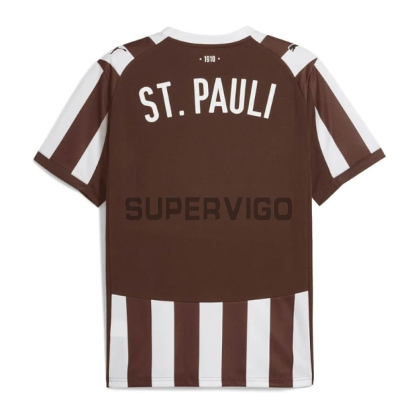 Camiseta FC St. Pauli Primera Equipación 2025/2026 Blanco/Marrón