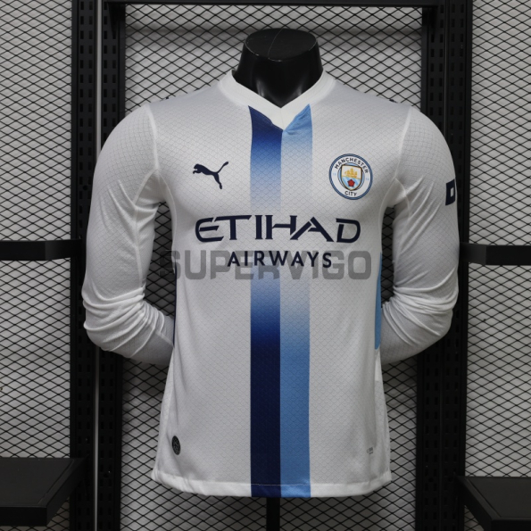 Camiseta Manchester City Tercera Equipación 2026/2027 ML Blanco (EDICIÓN JUGADOR)