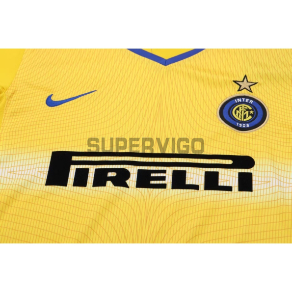 Camiseta Inter de Milan Tercera Equipación Retro 2002/03 Amarillo Niño Kit