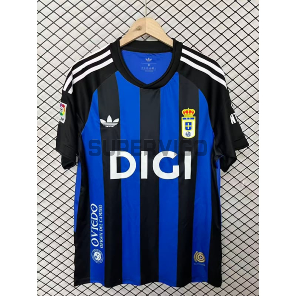 Camiseta Real Oviedo Retro 2025/2026 Azul/Negro