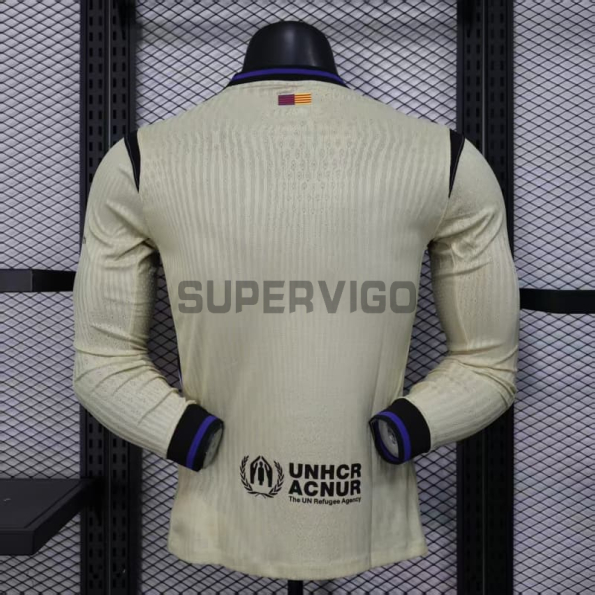 Camiseta Barcelona Segunda Equipación 2025/2026 ML Oro (EDICIÓN JUGADOR)