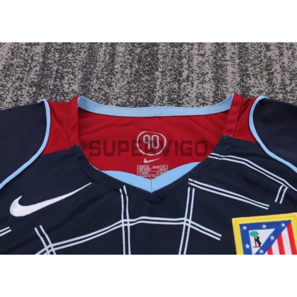 Camiseta Atlético de Madrid Segunda Equipación Retro 2004/05 ML Azul Marino Niño Kit