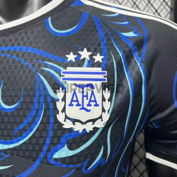 Camiseta Argentina Segunda Equipación Mundial 2026 Negro/Azul (EDICIÓN JUGADOR)