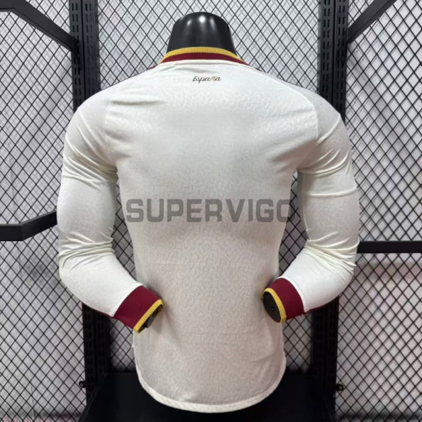 Camiseta España Segunda Equipación Mundial 2026 ML Blanco/Rojo (EDICIÓN JUGADOR)