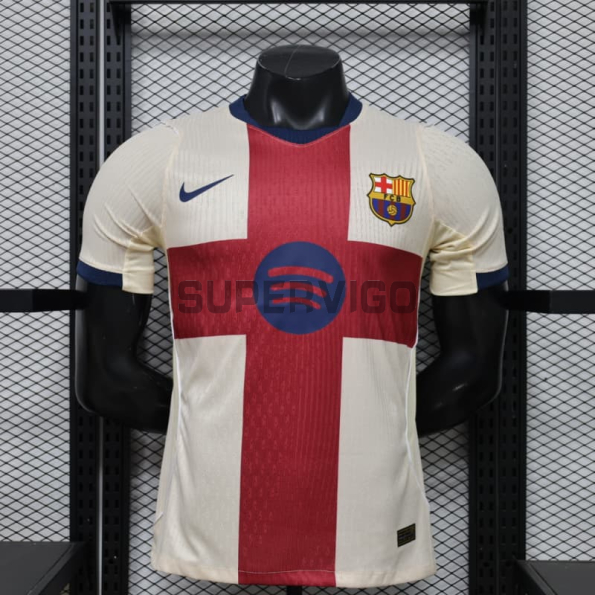 Camiseta Barcelona 2026/2027 Beige/Rojo (EDICIÓN JUGADOR)
