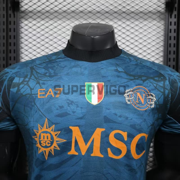 Camiseta Napoli 2025/2026 Edición Especial de Halloween Azul (EDICIÓN JUGADOR)