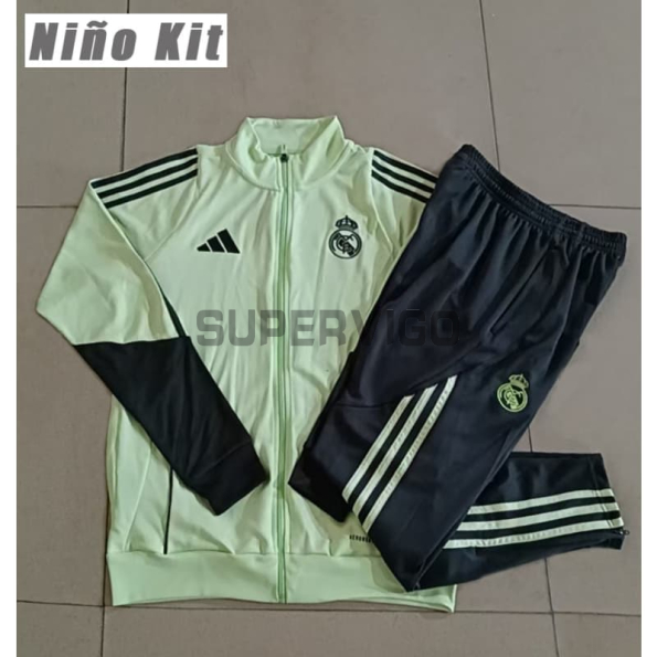 Chandal Real Madrid 2025/2026 Niño Verde Claro/Gris
