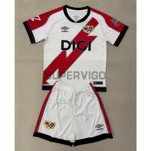 Camiseta Rayo Vallecano Primera Equipación 2025/2026 Blanco/Rojo  con Parche La Liga