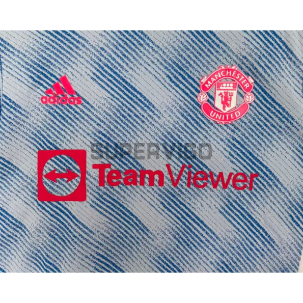 Camiseta Manchester United Segunda Equipación Retro 2021/2022 Azul (EDICIÓN JUGADOR)