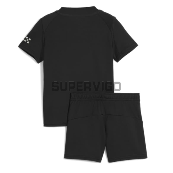 Camiseta Manchester City Segunda Equipación 2025/2026 Negro Niño Kit