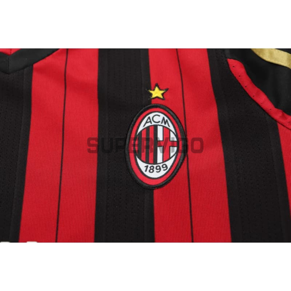 Camiseta AC Milan Primera Equipación Retro 2013/14 ML Rojo/Negro Niño Kit