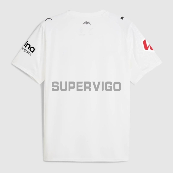 Camiseta Valencia Primera Equipación 2025/2026 Blanco con Parche La Liga