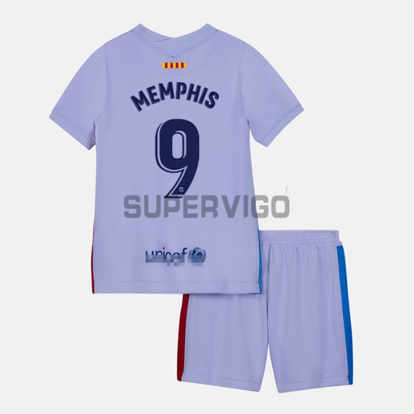 Camiseta Memphis 9 Barcelona Segunda Equipación 2021/2022 Niño Kit