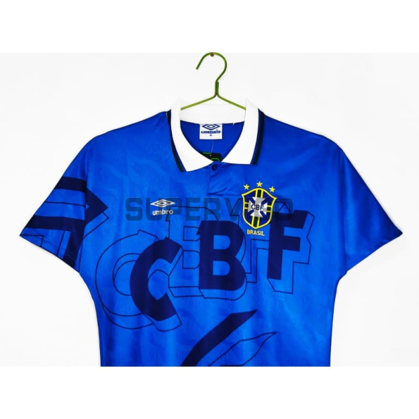 Camiseta Brasil Segunda Equipación Retro 1992 Azul