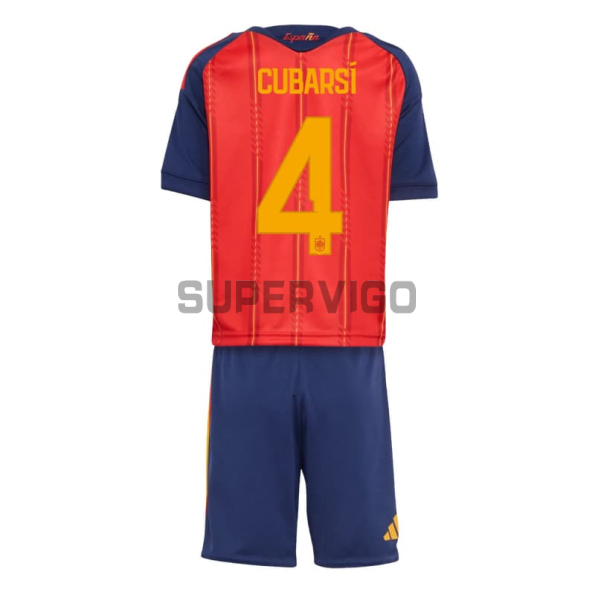 Camiseta Cubarsí 4 España Primera Equipación 2026 Rojo/Azul Niño Kit