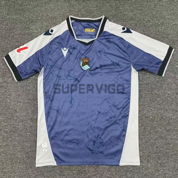 Camiseta Real Sociedad Segunda Equipación 2025/2026 Azul Marino/Gris con Parche La Liga