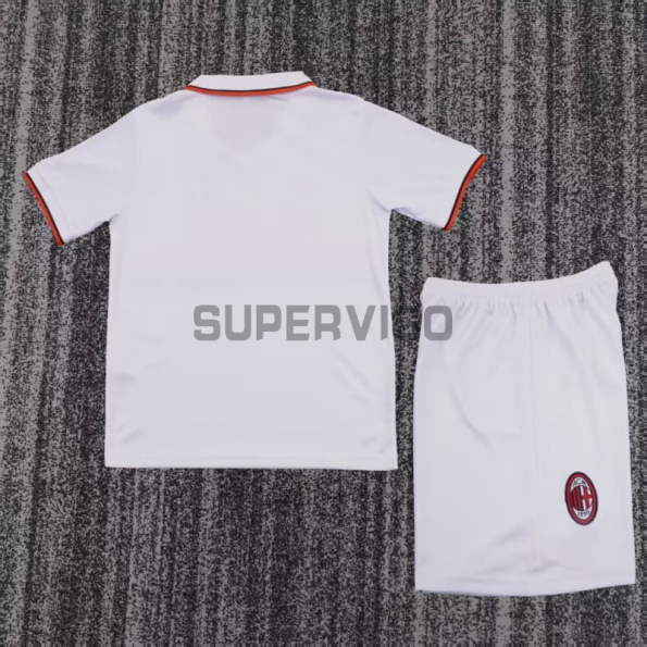 Camiseta AC Milan Segunda Equipación Retro 1993/94 Blanco Niño Kit