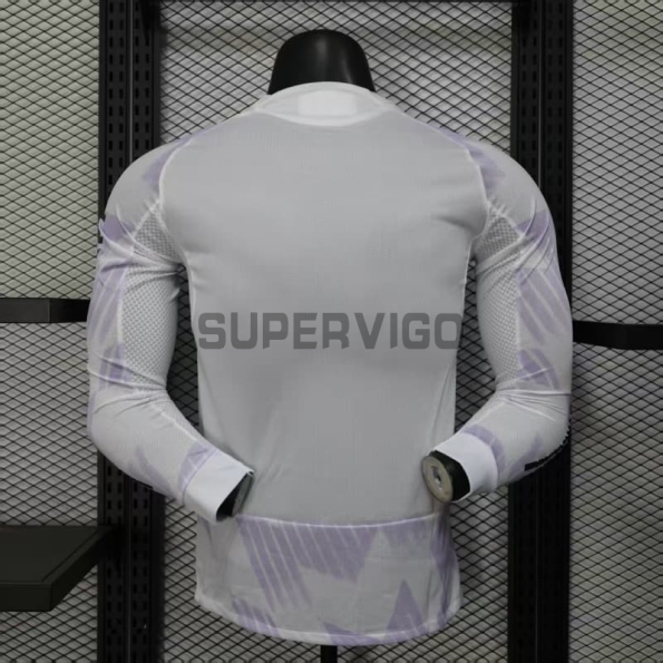 Camiseta Manchester United Segunda Equipación 2025/2026 ML Blanco (EDICIÓN JUGADOR)