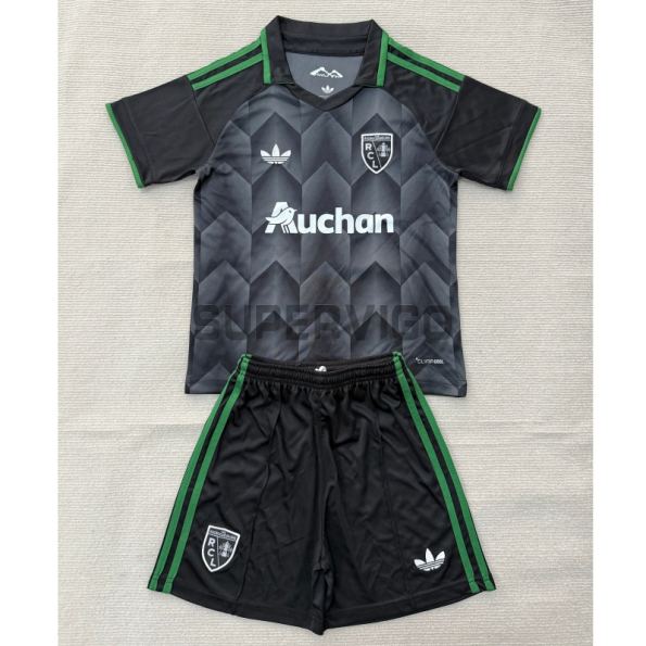 Camiseta RC Lens Segunda Equipación 2026/2027 Negro/Verde Niño Kit