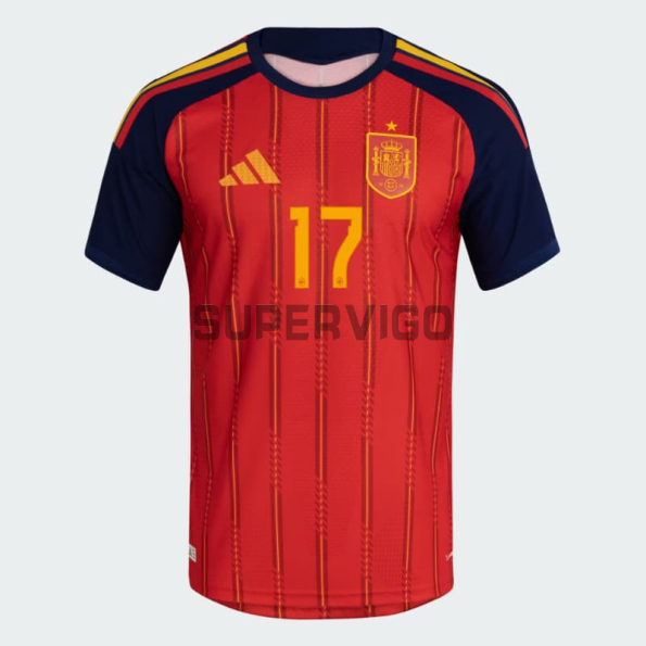 Camiseta Williams.Jr 17 España Primera Equipación 2026 Rojo/Azul