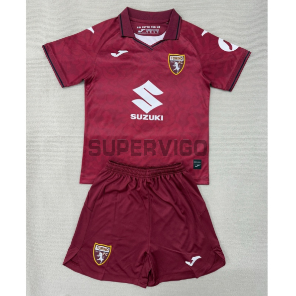 Camiseta Torino Primera Equipación 2025/2026 Claret Niño Kit