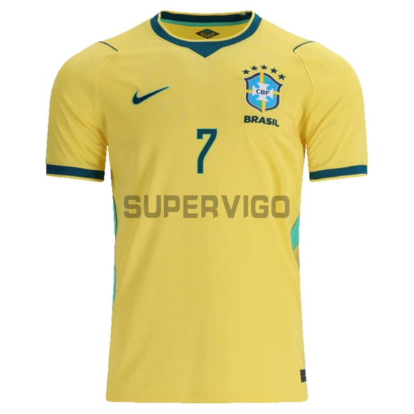 Camiseta VINI JR. 7 Brasil Primera Equipación Mundial 2026 Amarillo
