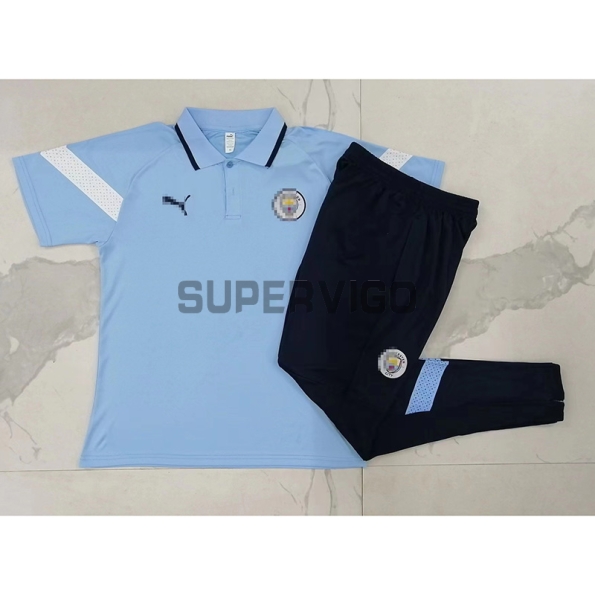 Polo Manchester City 2022/2023 Kit Azul Claro