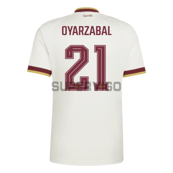 Camiseta Oyarzabal 21 España Segunda Equipación Mundial 2026 Blanco/Rojo