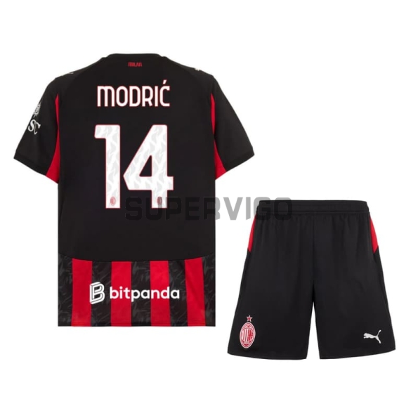 Camiseta MODRIĆ 14 AC Milan Primera Equipación 2025/2026 Rojo/Negro