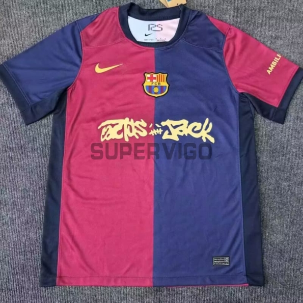 Camiseta Barcelona x Travis Scott Limited Edition Primera Equipación 2024/2025 Azul/Rojo