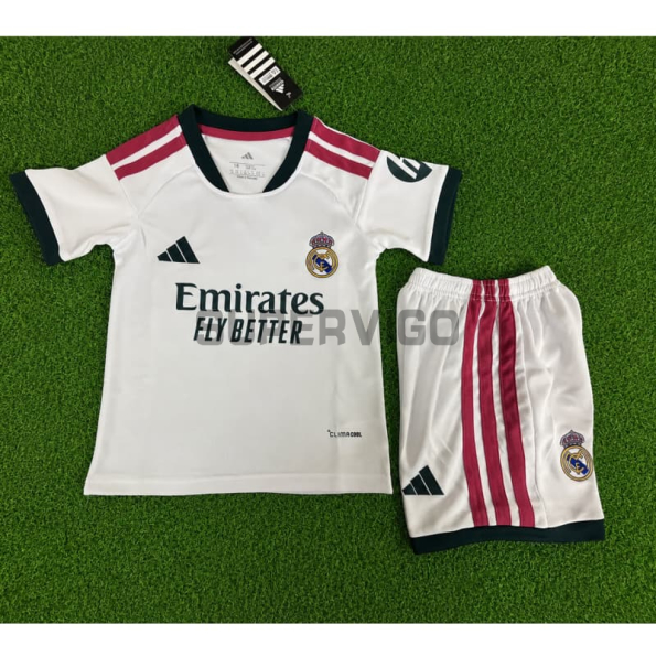 Camiseta Real Madrid Primera Equipación 2026/2027 Blanco Niño Kit con Parche HP