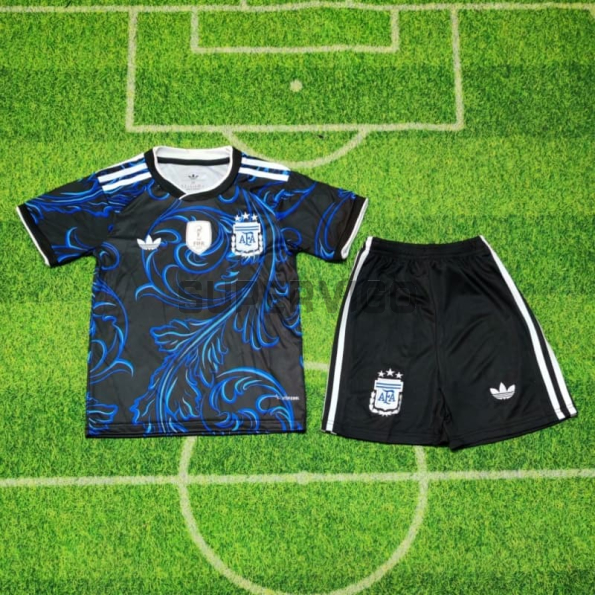 Camiseta Argentina Segunda Equipación Mundial 2026 Azul Niño Kit con FIFA2022