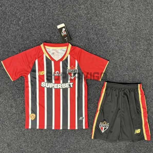 Camiseta São Paulo Segunda Equipación 2025/2026 Negro/Rojo Niño Kit