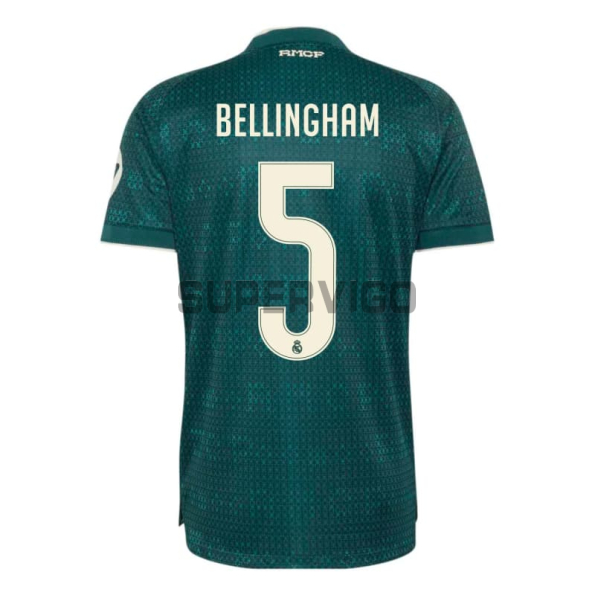 Camiseta BELLINGHAM 5 Real Madrid  Segunda Equipación 2026/2027 Verde Oscuro con Parche HP