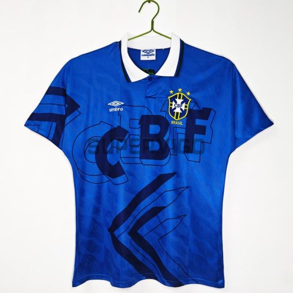 Camiseta Brasil Segunda Equipación Retro 1992 Azul