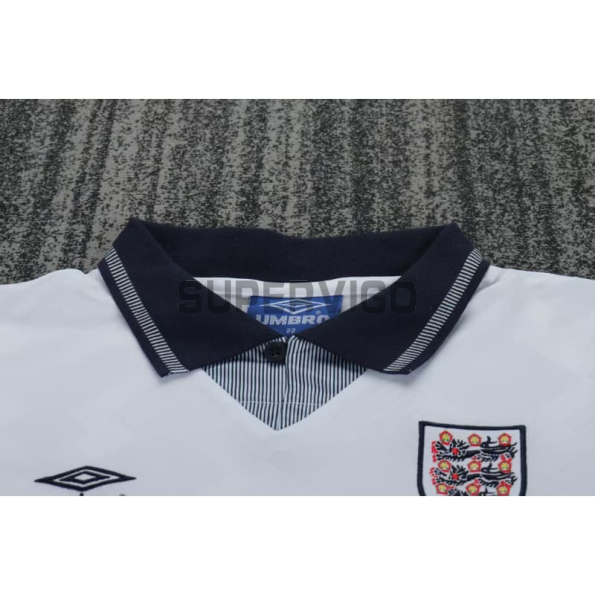 Camiseta Inglaterra Primera Equipación Retro 1990 Blanco Niño Kit