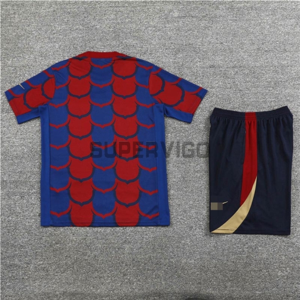 Camiseta Barcelona 2024/2025 Rojo/Azul Pre-Match Niño Kit