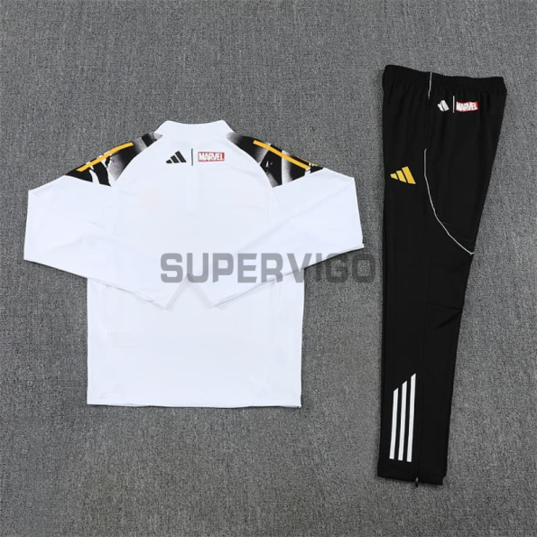 Sudadera De Entrenamiento Real Madrid 2025/2026 Kit Blanco con Estampado de Marvel