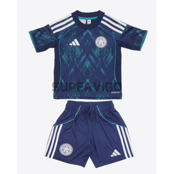 Camiseta Leicester City Segunda Equipación 2025/2026 Azul Niño Kit