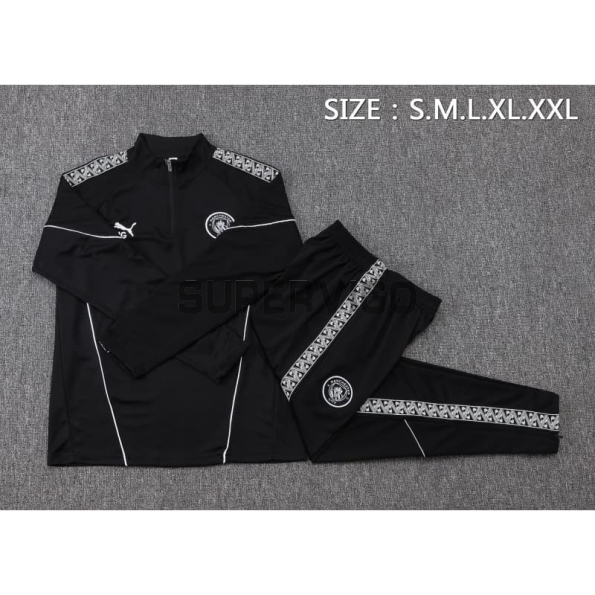 Sudadera De Entrenamiento Manchester City 2025/2026 Kit Negro con Estampado en Manga